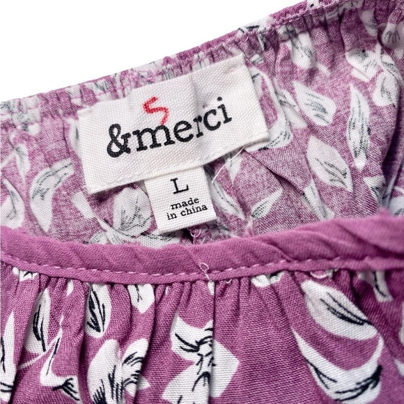 &Merci Purple Eyelet Ruffle Sleeveless Top - Picture 6 of 12